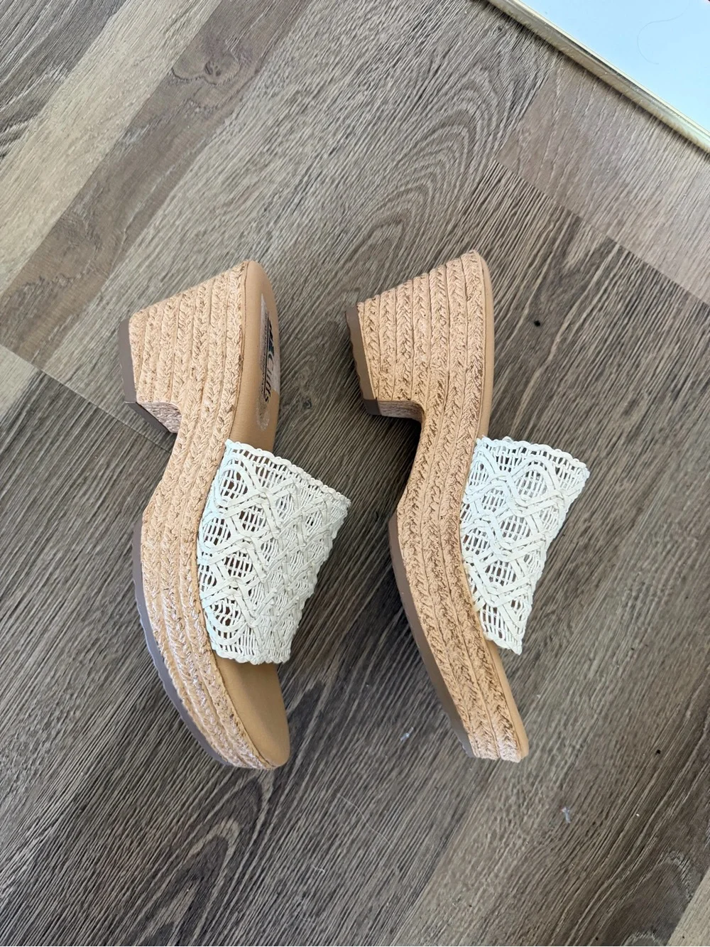 Cliffs by WHITE MOUNTAIN Cream Woven Espadrille Wedge Slide